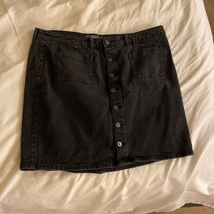 Black denim skirt